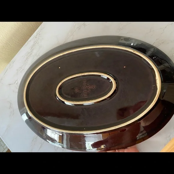 VINTAGE PFALTZGRAFF OVAL BROWN SERVING TRAY